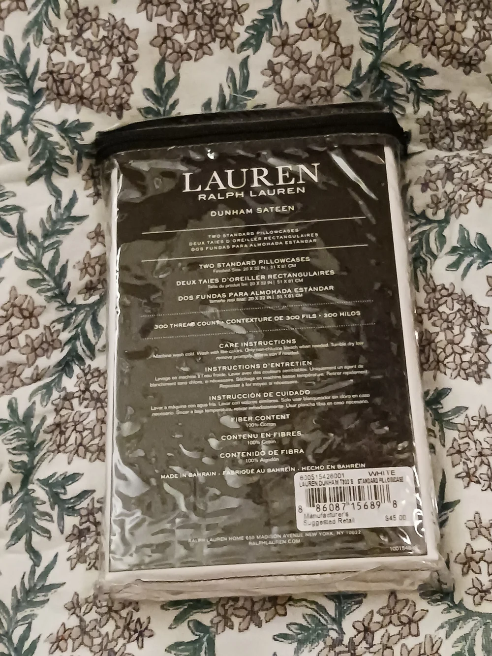 Ralph Lauren Dunham Sateen Standard Pillowcases - White 300 Thread Count